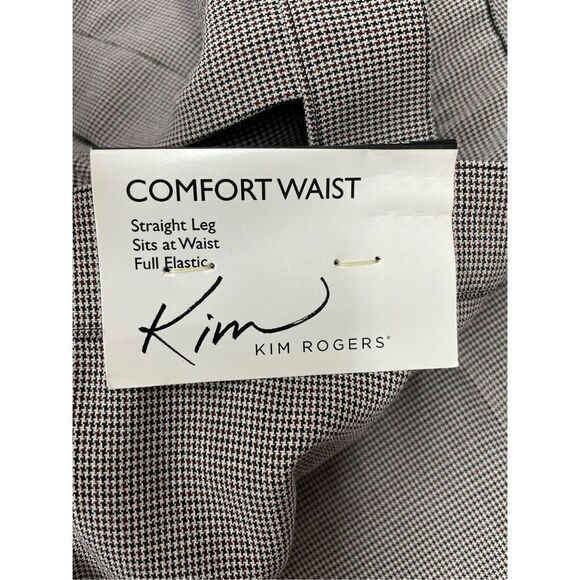 NWT Kim Rogers Black & Brown Houndstooth Average 14 Womens Dress Pants-Straight - Picture 6 of 6